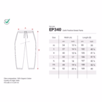 Unisex Organic Sweatpants (EP340) SIZE CHART
