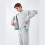 Unisex Organic Sweatpants by Earth Positive (EP340) in colour Sueded-Heather at Pandemonium-Paradise