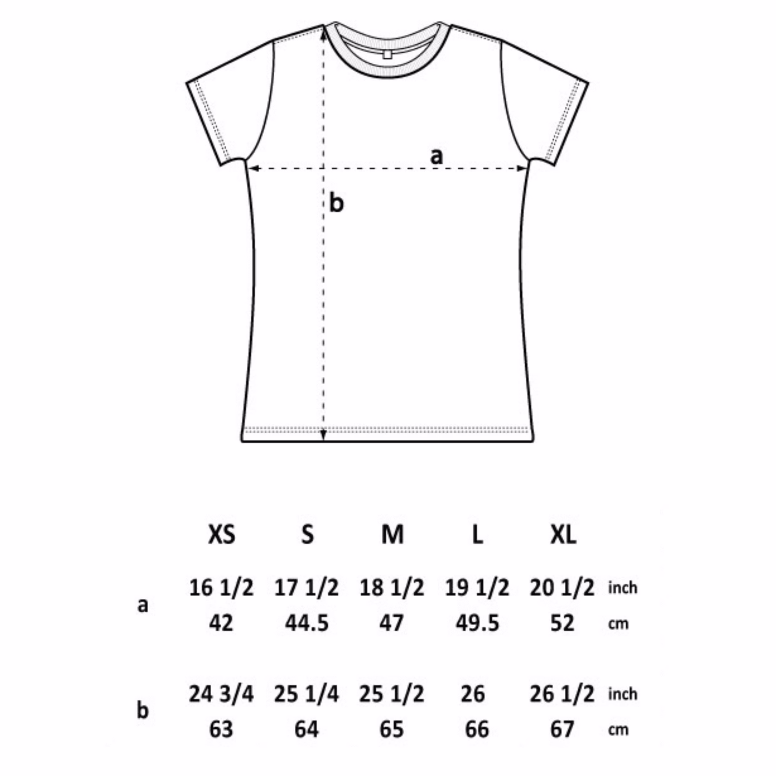 Size Chart - Women's Classic Jersey T-shirt - EP02 - Earth Positive @ Pandemonium Paradise
