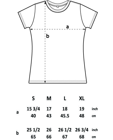Women's Slim-fit Jersey T-shirt - Size Chart
