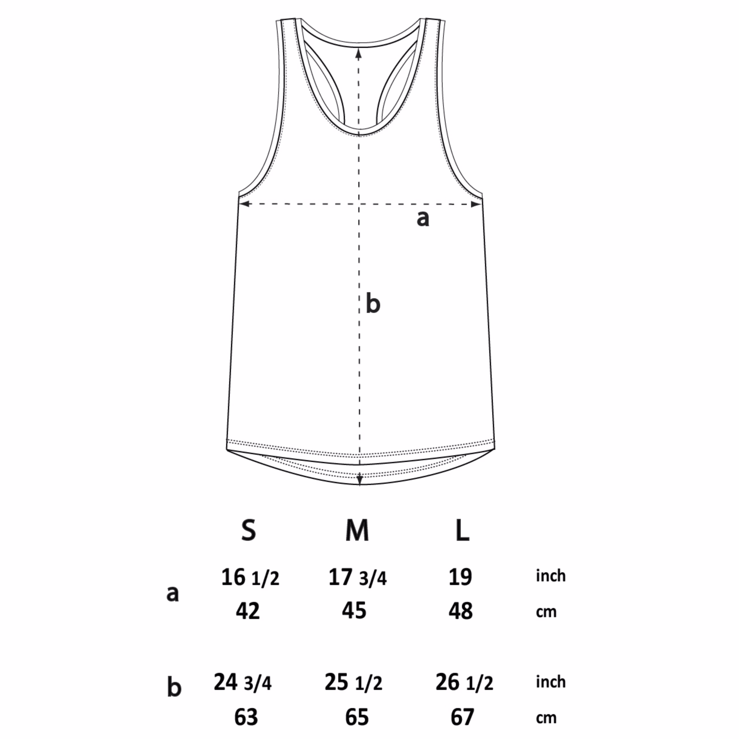 Women's Racerback Singlet - SIZE CHART - EP17 - Earth Positive @ Pandemonium Paradise