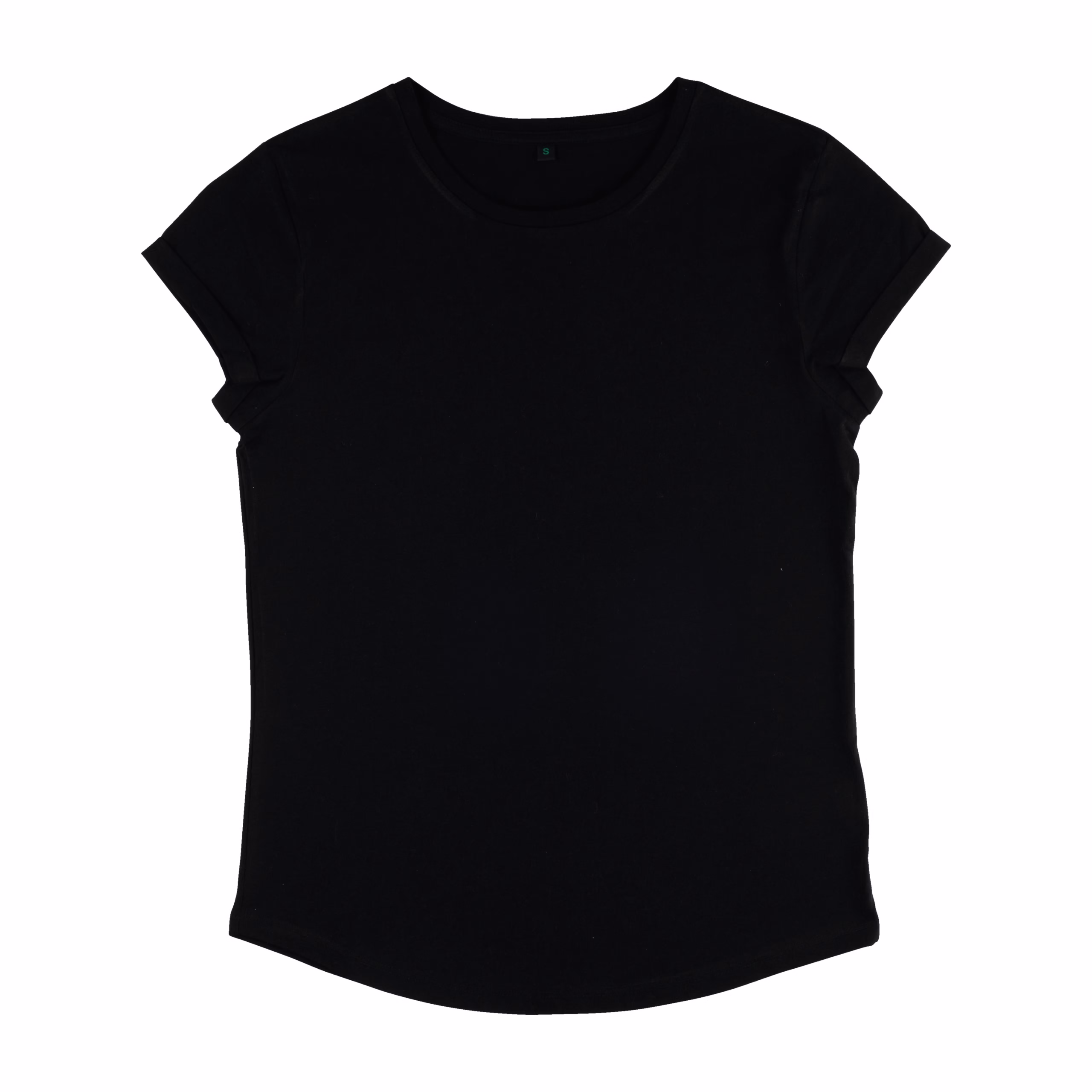 Women's Rolled Sleeve T-shirt - Black BL - EP16 - Earth Positive @ Pandemonium Paradise