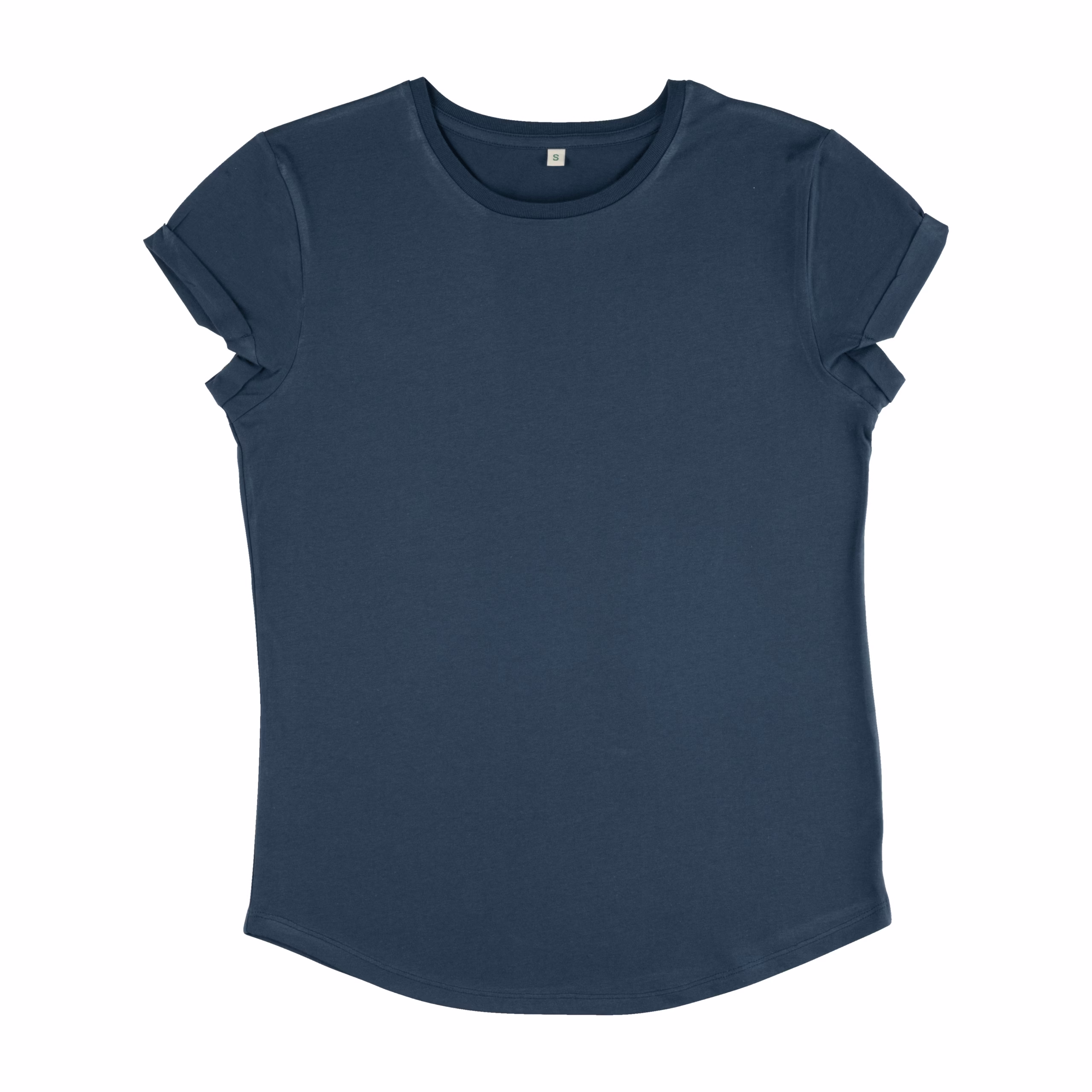 Women's Rolled Sleeve T-shirt - Denim Blue DE - EP16 - Earth Positive @ Pandemonium Paradise