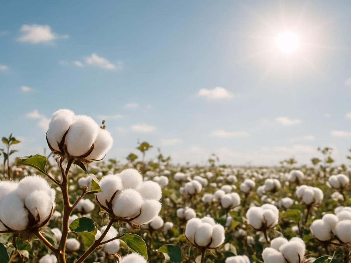 Organic Cotton Field in Bloom