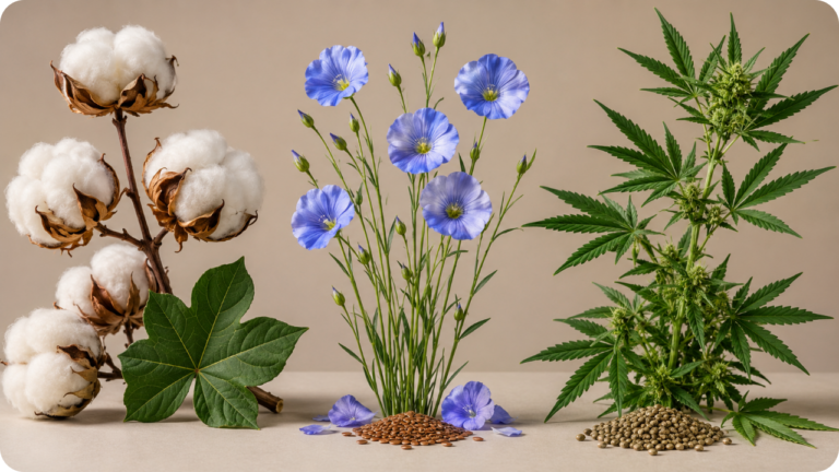 Organic Cotton, Linen and Hemp Natural Fibres Used in Clothing Fashion