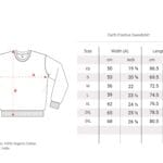 Organic Unisex Sweatshirt by Earth Positive at Pandemonium Paradise Size Chart