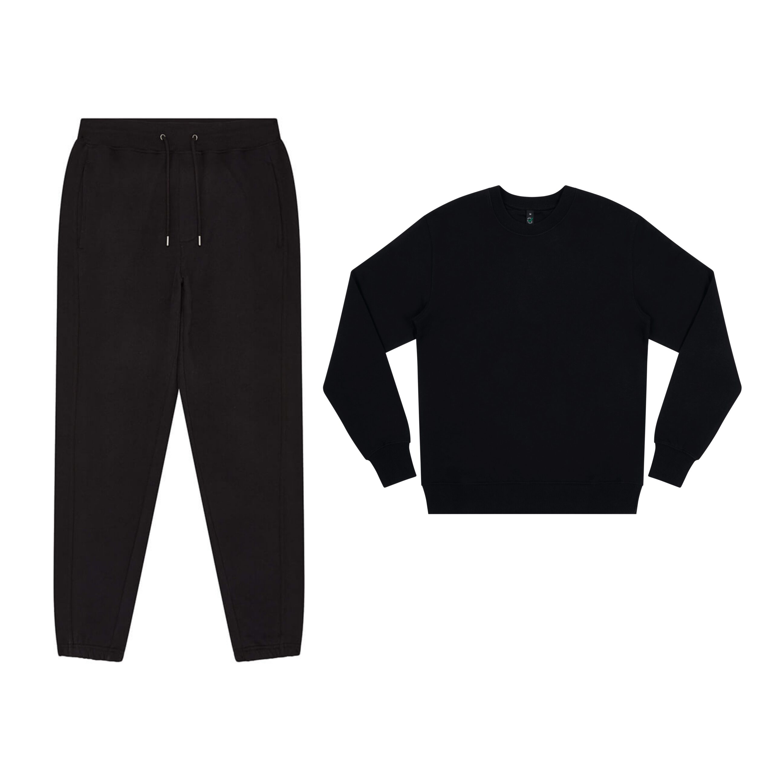 Sweat Set Bundled Outfit with Sweatpants and Sweatshirt in Black