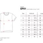 Men's Organic Cotton T-shirt Size Chart
